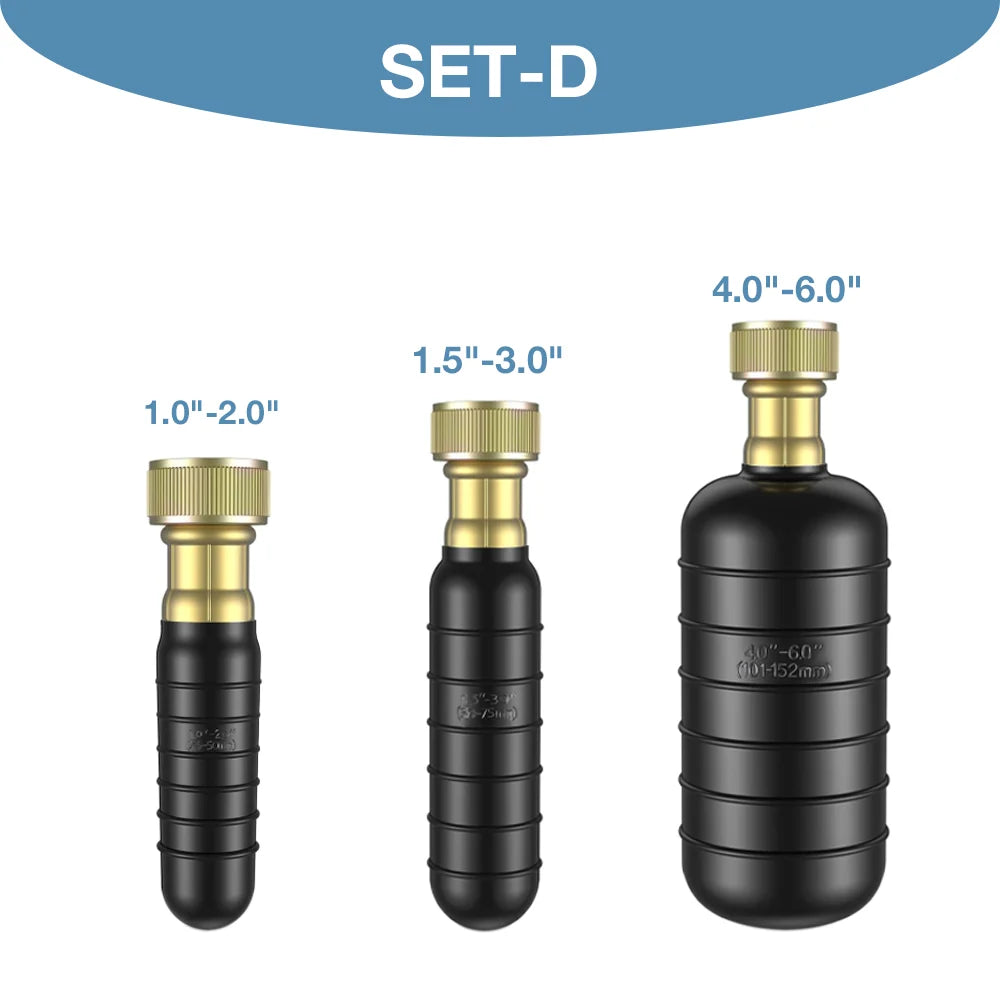 Ferramenta de Limpeza de Drenos, Ferramenta para Desentupir Canos, para Canos de 1"-6", Bolsas de Borracha para Drenos, Usada para Desentupir Banheiros, Pias e Tubulações de Esgoto