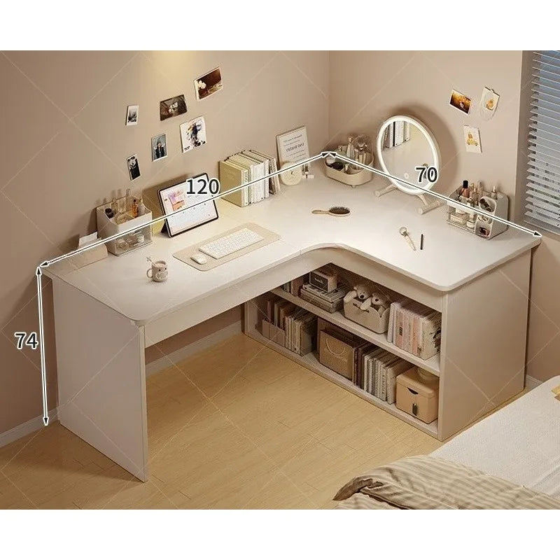 Corner Multifunctional Bookshelf Computer Desk