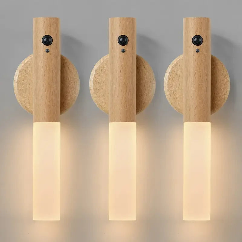 Luz Noturna LED com Sensor de Movimento Inteligente Recarregável Luminária de Parede Magnética Portátil para Corredor Quarto Escadas Banheiro Armários Decoração