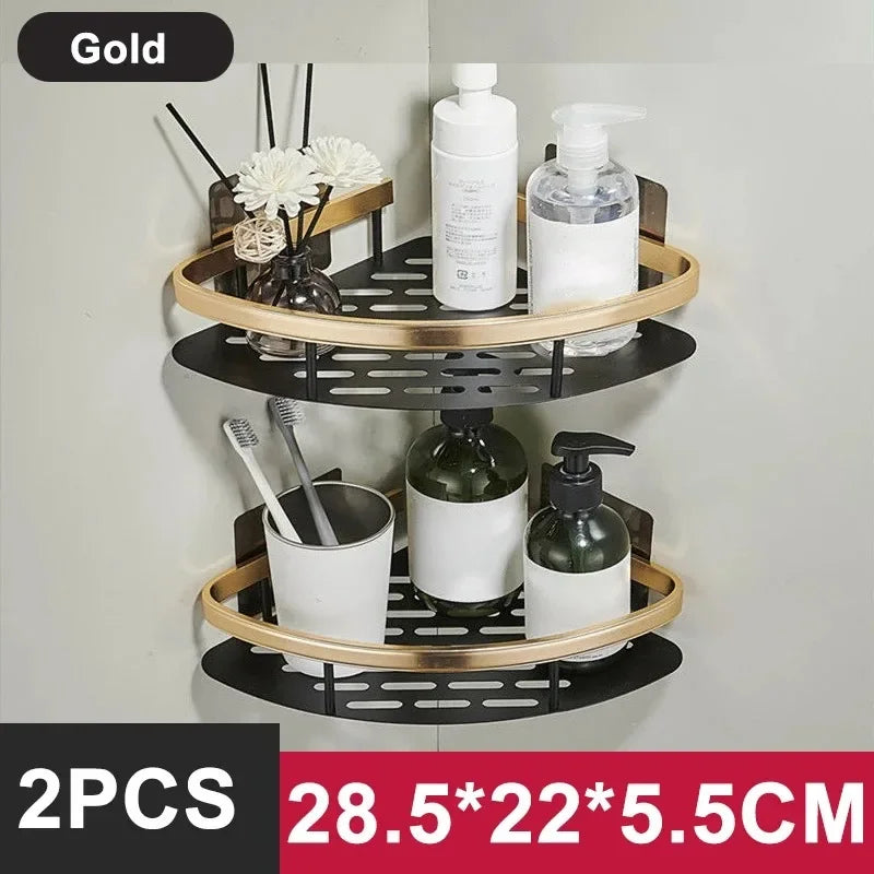 No-Drill Aluminum Shower & Kitchen Shelf
