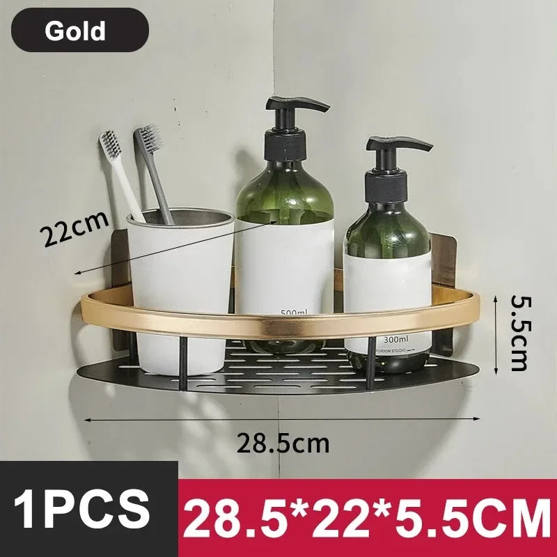 No-Drill Aluminum Shower & Kitchen Shelf