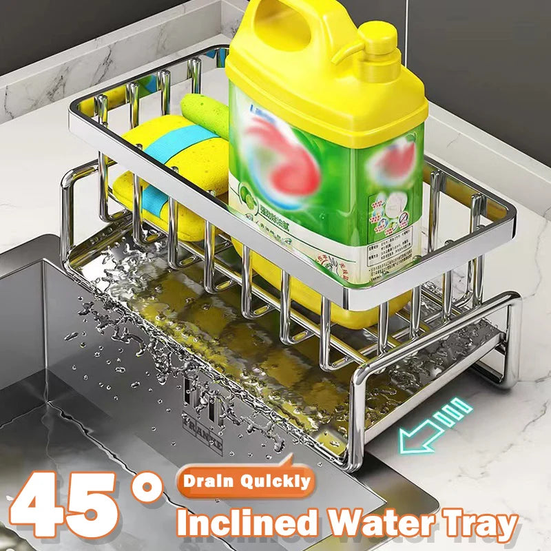 Stainless Steel Sink Cleaning Tools Rack