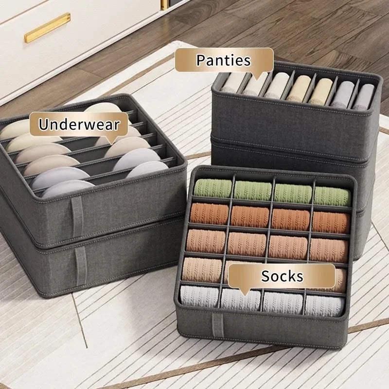 Drawer Organizer Divider Storage Box with Multiple Compartments Wardrobe Organizer for Socks Underwear and Closet Organization