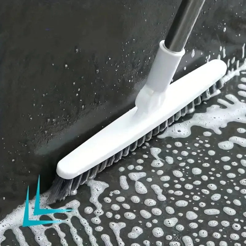 1 Escova de limpeza para piso de banheiro de hotel, escova com cerdas rígidas, escova de cabo longo para limpeza de banheira e azulejo, que alcança todos os cantos