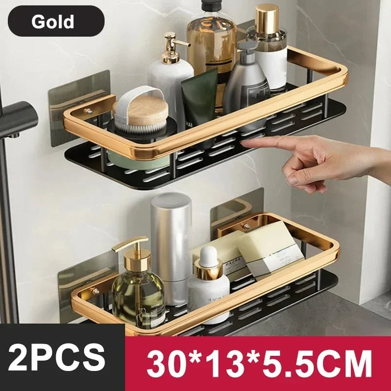 No-Drill Aluminum Shower & Kitchen Shelf