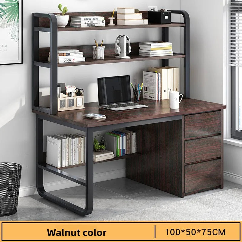 Bookshelf Integrated Computer Desk