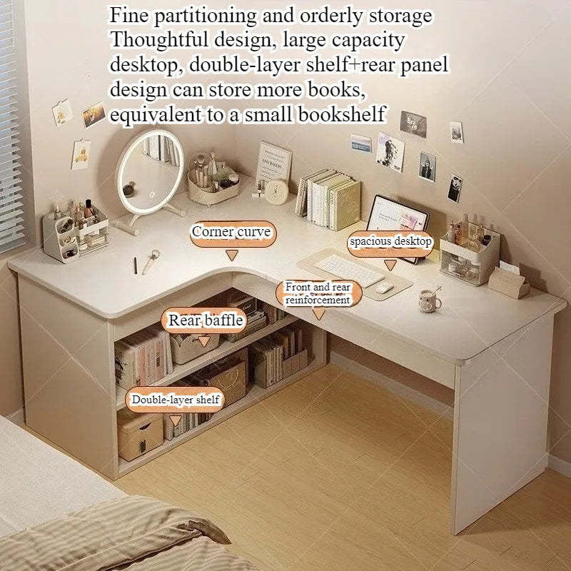 Corner Multifunctional Bookshelf Computer Desk