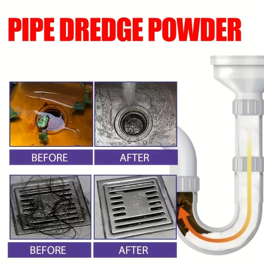 Kit de Limpeza de Tubulações, Desentupimento Poderoso, Fórmula Segura, Adequado para Vasos Sanitários, Banheiros e Canos de Cozinha, Remove Rapidamente