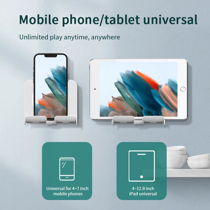 Hole-Free Wall-Mounted Phone Stand