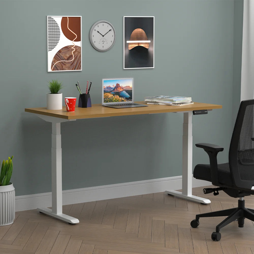 Mesa ergonômica com ajuste de altura para escritório doméstico, estação de trabalho com design personalizável, perfeita.
