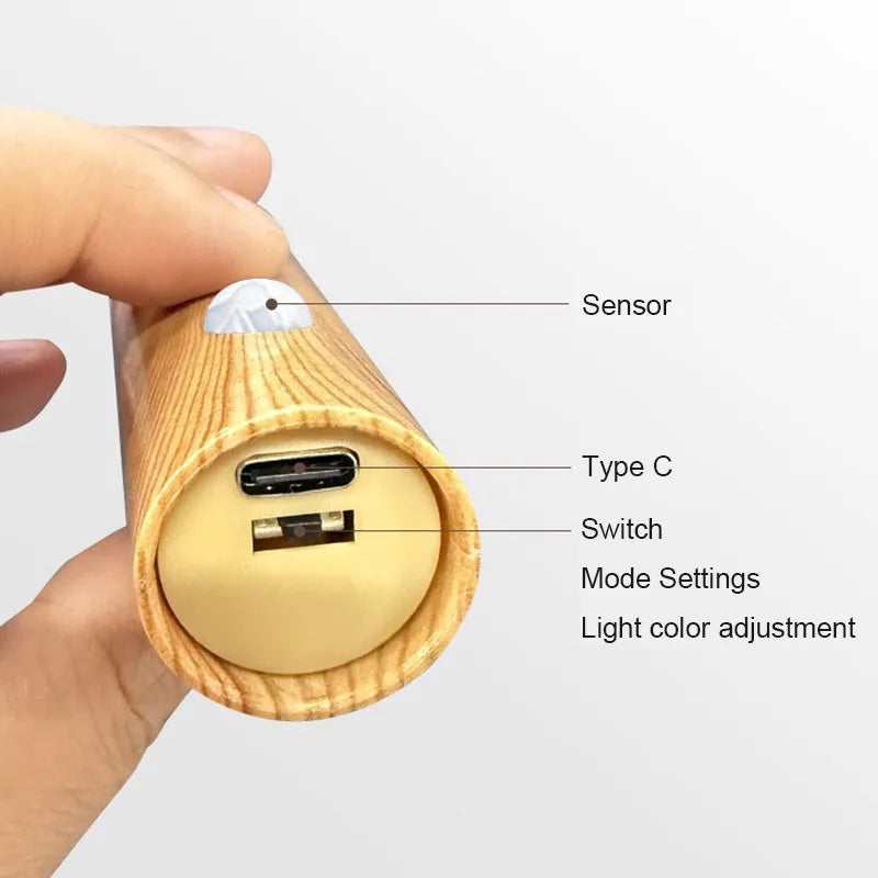 Luz Noturna LED com Sensor de Movimento Inteligente Recarregável Luminária de Parede Magnética Portátil para Corredor Quarto Escadas Banheiro Armários Decoração