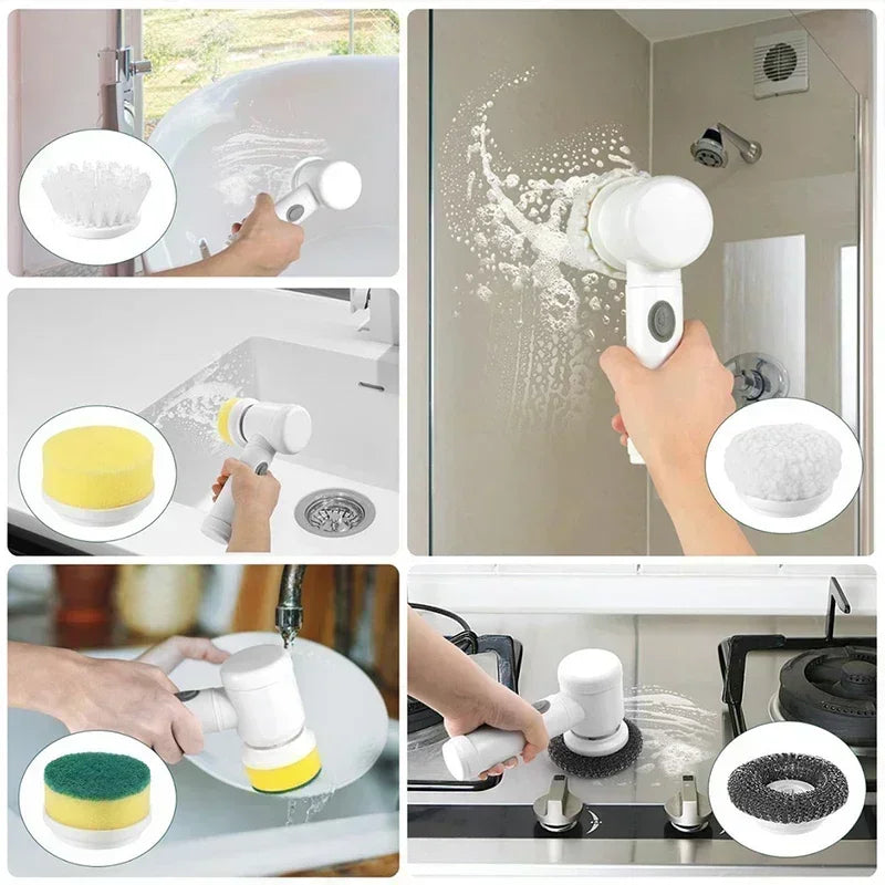5-in-1 Handheld Electric Bathroom Scrubber