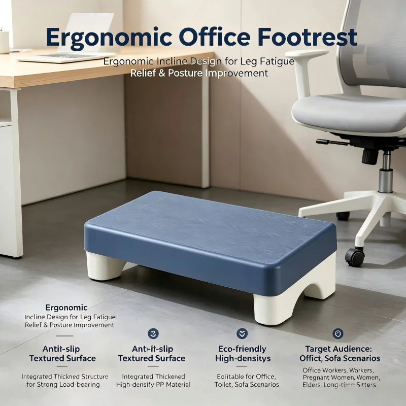 Apoio para os Pés Ergonômico em PP para Mesa, Banqueta Confortável que Economiza Espaço para Trabalho no Escritório, Estudos, Sofá e Casa