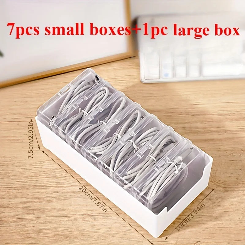 Cable Organizer Boxes - Desktop Cable Management, Charging and Accessories Organizer, Desk & Drawer Organizer for Home Storage