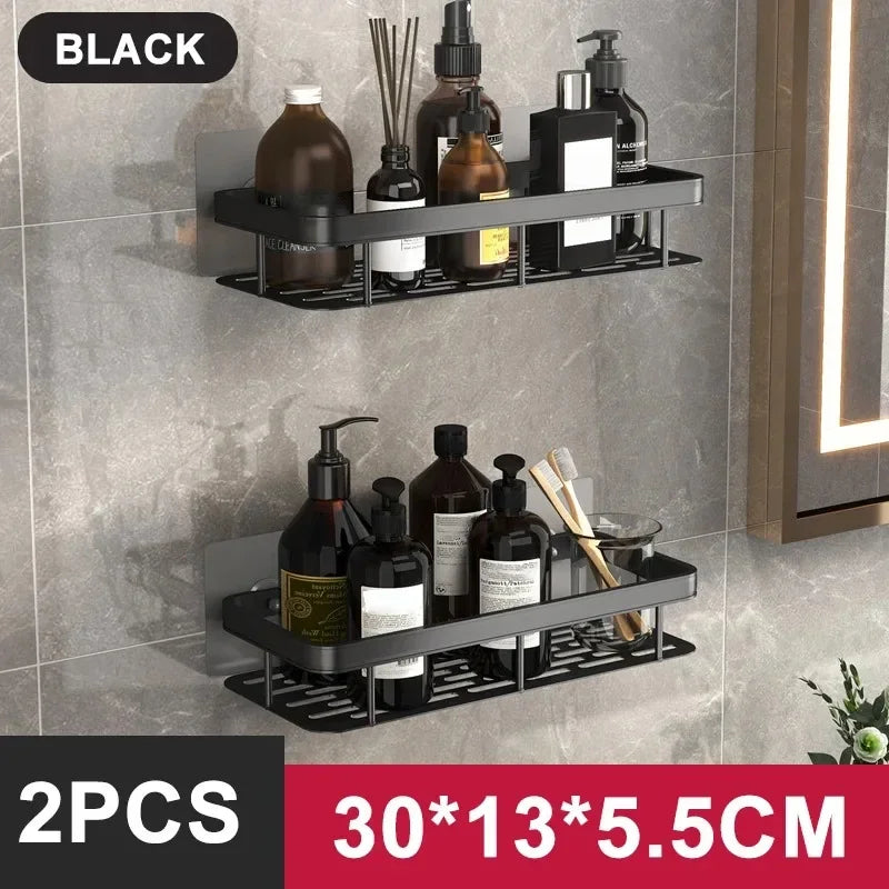 No-Drill Aluminum Shower & Kitchen Shelf