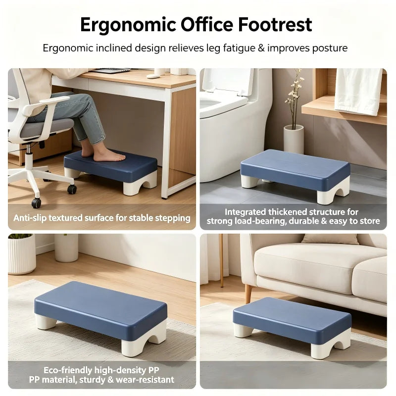 Apoio para os Pés Ergonômico em PP para Mesa, Banqueta Confortável que Economiza Espaço para Trabalho no Escritório, Estudos, Sofá e Casa