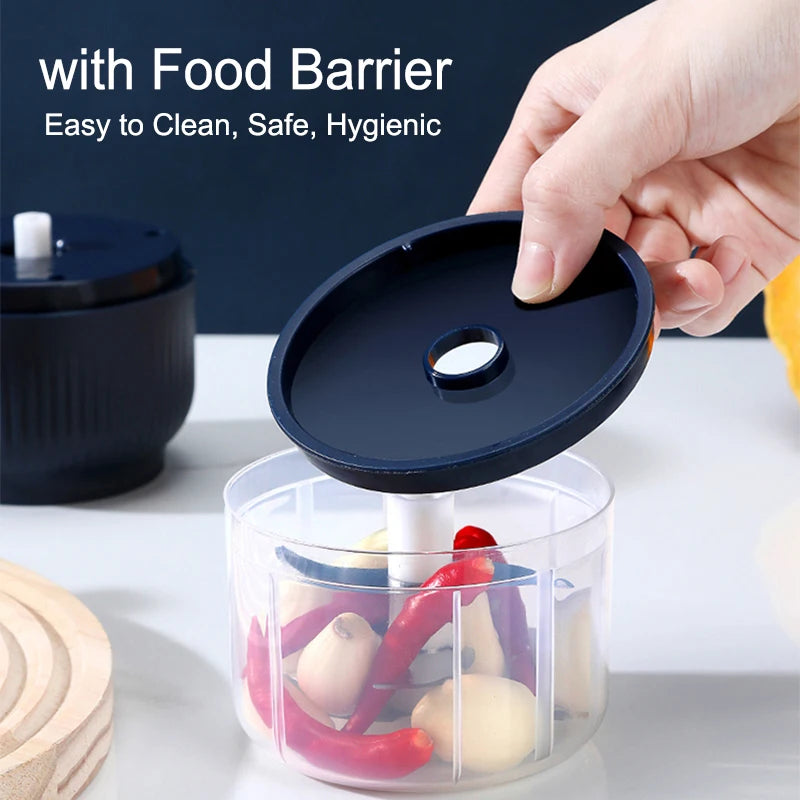Mini processador de alimentos elétrico sem fio de 250ml, recarregável via USB, triturador de alho para utensílios de cozinha