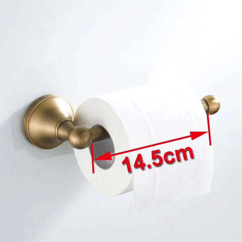 Conjunto de Acessórios para Banheiro de Latão Maciço de Luxo: Toalheiro, Suporte para Papel, Argola para Toalha, Gancho para Roupão - Conjunto de Banheiro Moderno Completo