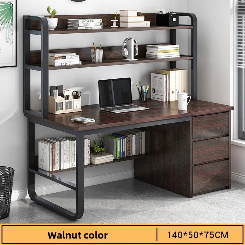 Bookshelf Integrated Computer Desk