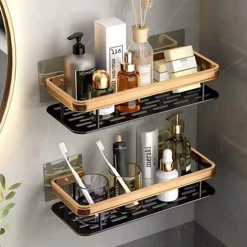 No-Drill Aluminum Shower & Kitchen Shelf