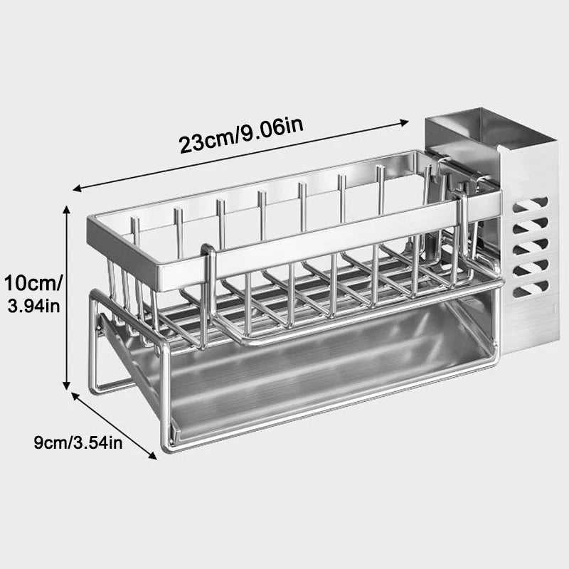 Stainless Steel Sink Cleaning Tools Rack