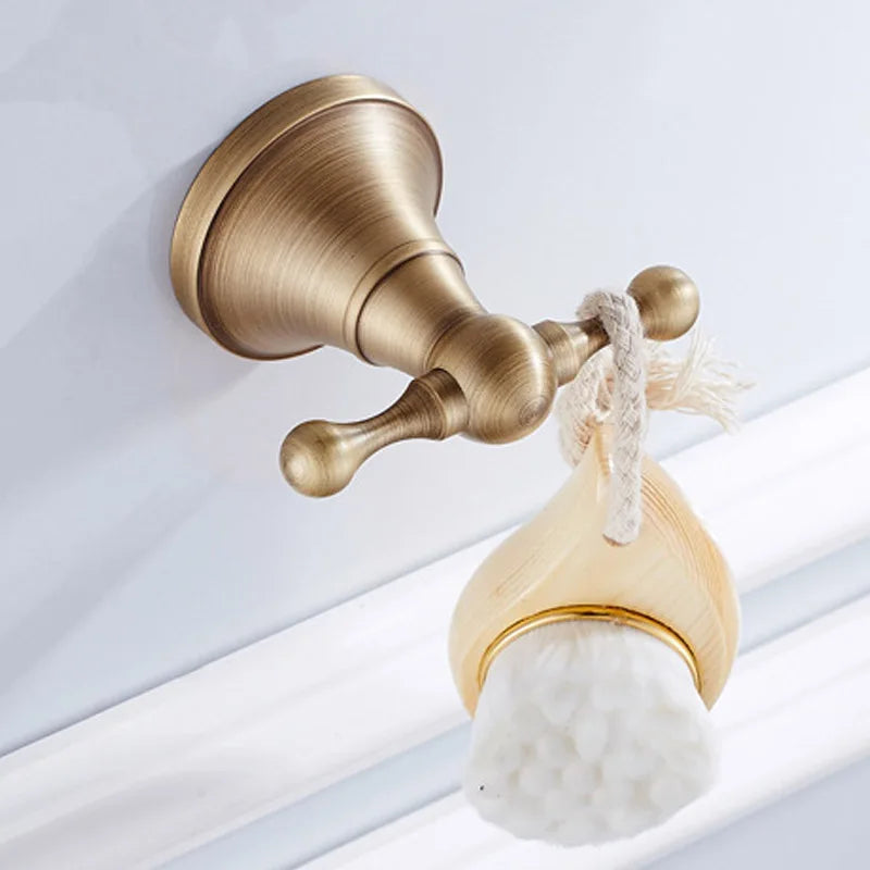 Conjunto de Acessórios para Banheiro de Latão Maciço de Luxo: Toalheiro, Suporte para Papel, Argola para Toalha, Gancho para Roupão - Conjunto de Banheiro Moderno Completo