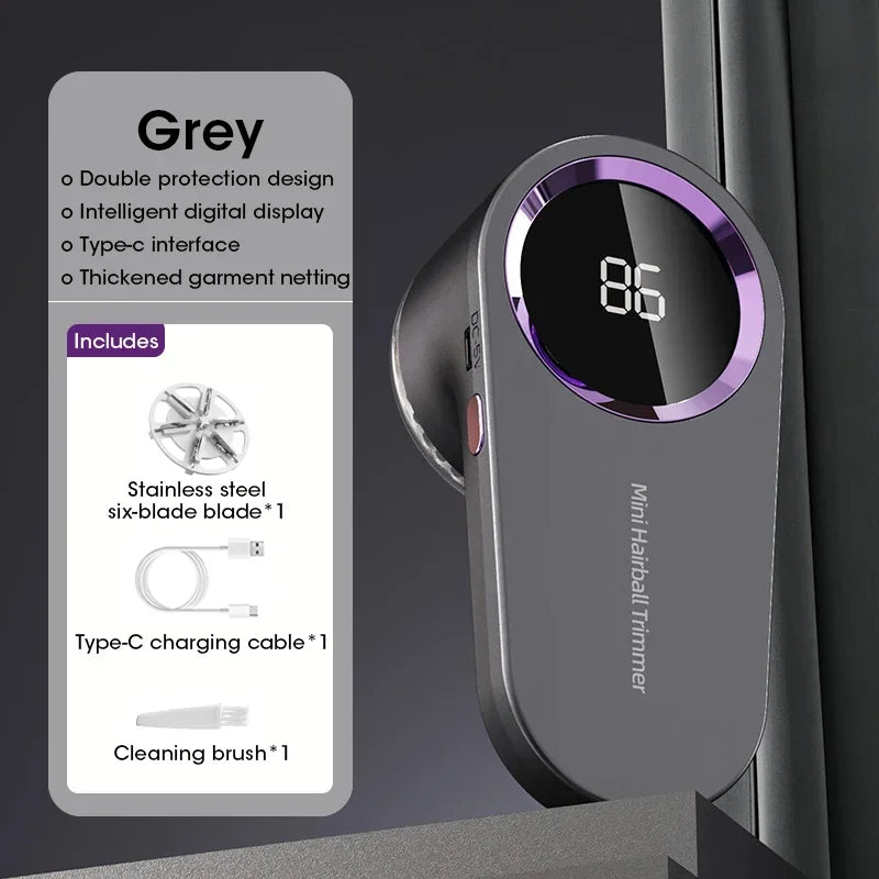 LED Digital USB Rechargeable Fabric Shaver
