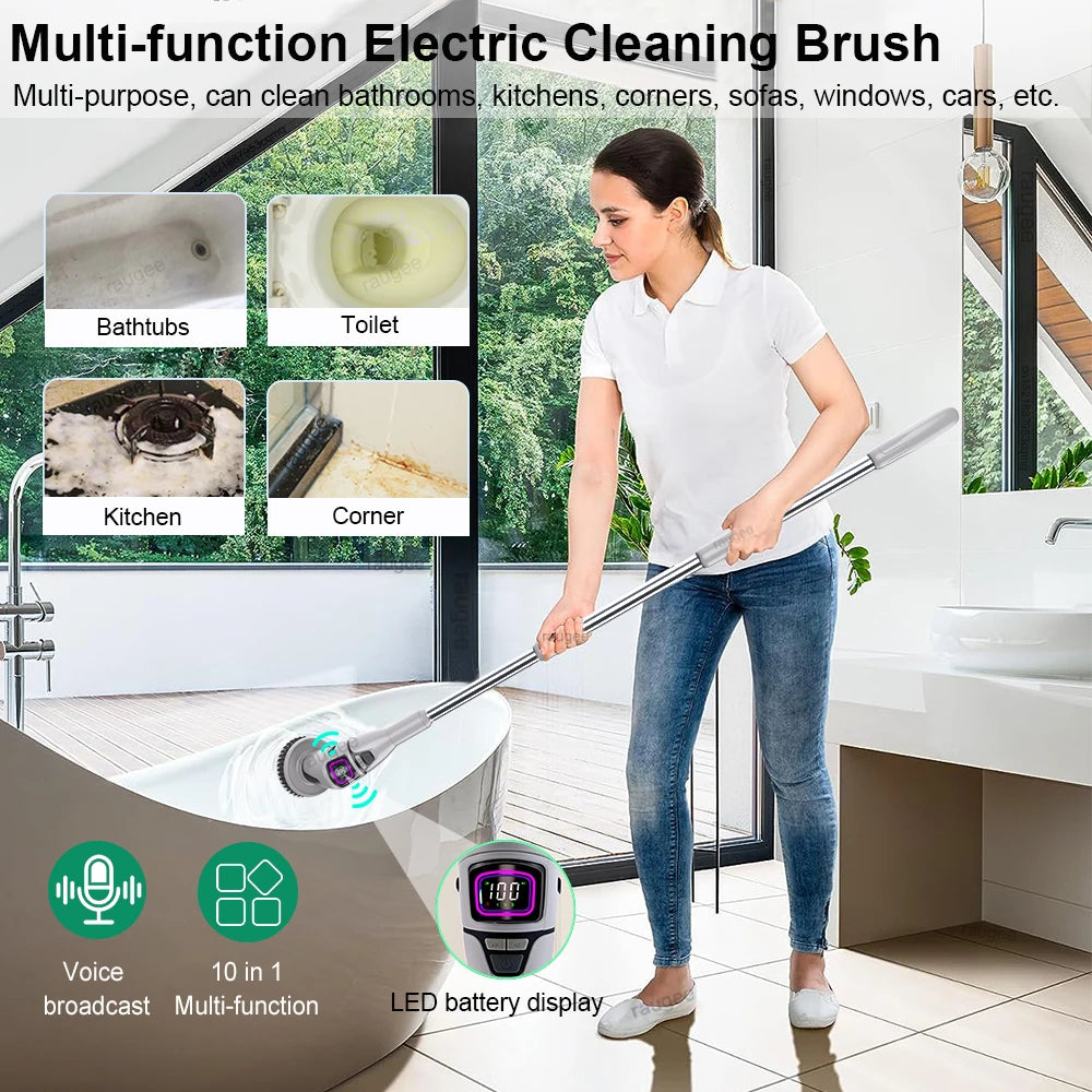 10-in-1 Wireless Electric Spin Scrubber
