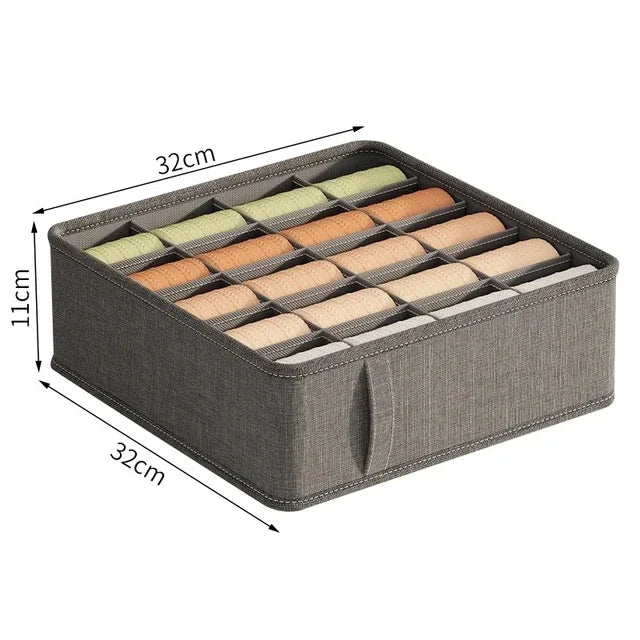 Drawer Organizer Divider Storage Box with Multiple Compartments Wardrobe Organizer for Socks Underwear and Closet Organization