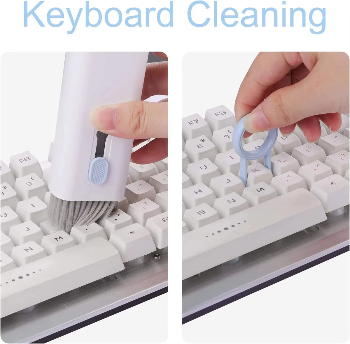 Kit de limpeza 7 em 1 para teclado de computador com caneta de limpeza para fones de ouvido e extrator de teclas - Conjunto completo de ferramentas de limpeza para teclado