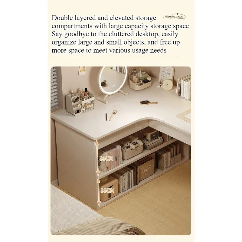 Corner Multifunctional Bookshelf Computer Desk