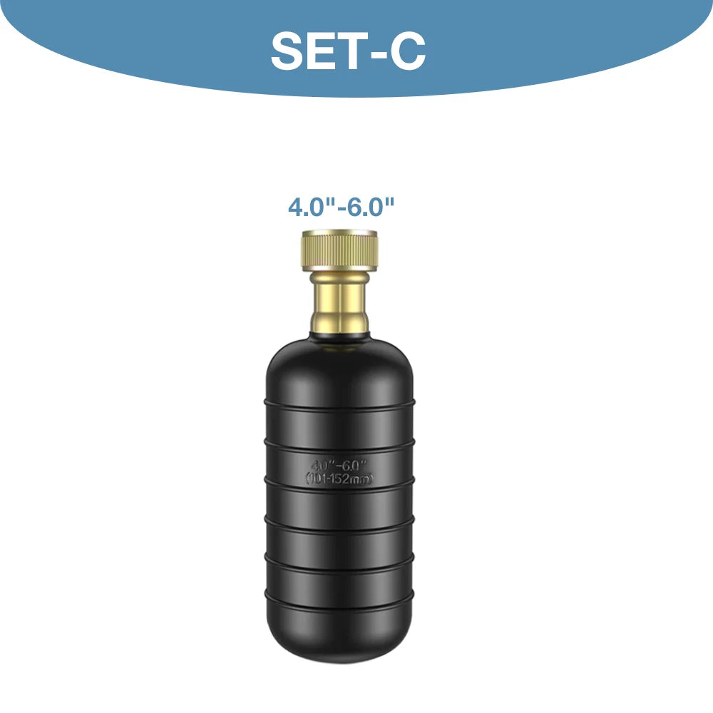 Ferramenta de Limpeza de Drenos, Ferramenta para Desentupir Canos, para Canos de 1"-6", Bolsas de Borracha para Drenos, Usada para Desentupir Banheiros, Pias e Tubulações de Esgoto