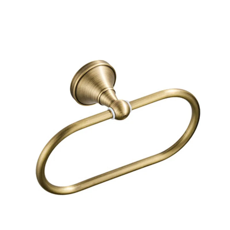 Conjunto de Acessórios para Banheiro de Latão Maciço de Luxo: Toalheiro, Suporte para Papel, Argola para Toalha, Gancho para Roupão - Conjunto de Banheiro Moderno Completo