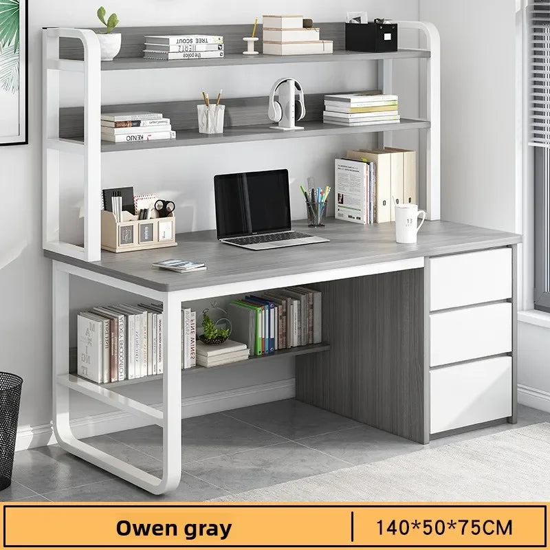 Bookshelf Integrated Computer Desk