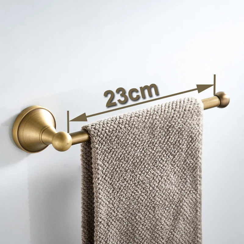 Conjunto de Acessórios para Banheiro de Latão Maciço de Luxo: Toalheiro, Suporte para Papel, Argola para Toalha, Gancho para Roupão - Conjunto de Banheiro Moderno Completo