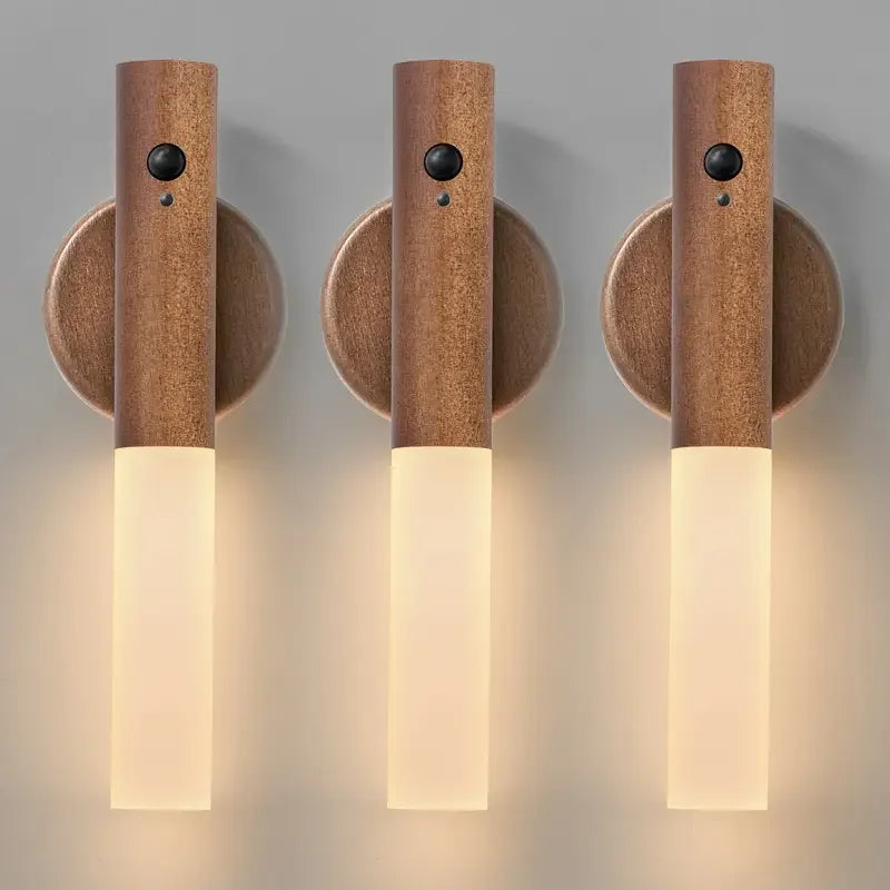 Luz Noturna LED com Sensor de Movimento Inteligente Recarregável Luminária de Parede Magnética Portátil para Corredor Quarto Escadas Banheiro Armários Decoração