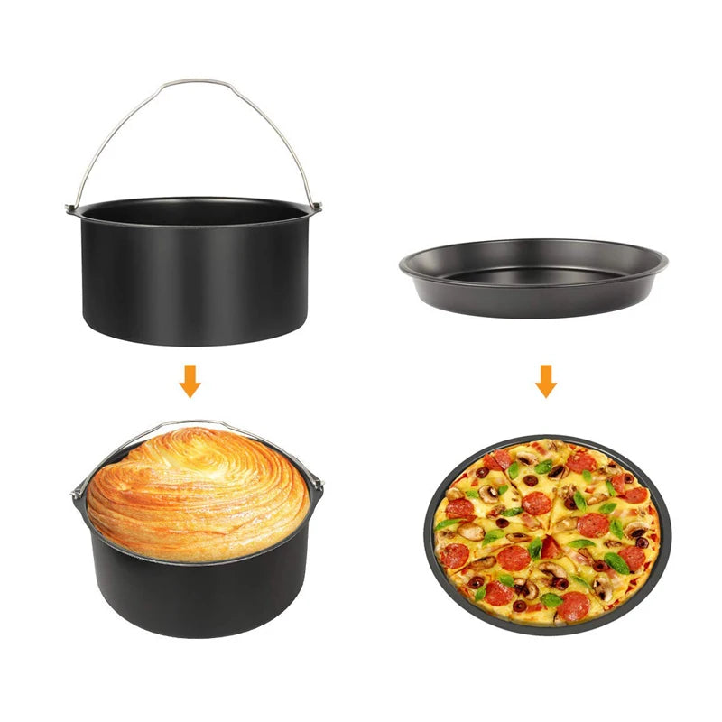 Air Fryer Pizza Pan & Baking Bucket Set