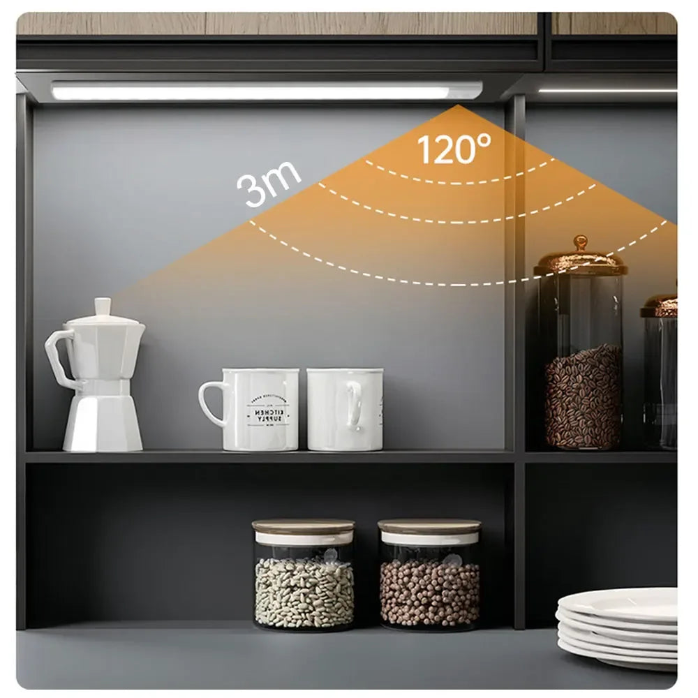 Luz noturna com sensor de movimento, luminária sem fio recarregável via USB, luzes LED para armários, cozinhas, quartos e guarda-roupas