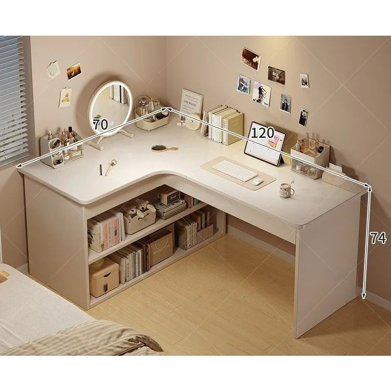 Corner Multifunctional Bookshelf Computer Desk