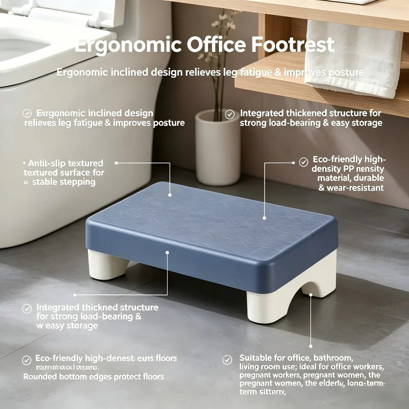 Apoio para os Pés Ergonômico em PP para Mesa, Banqueta Confortável que Economiza Espaço para Trabalho no Escritório, Estudos, Sofá e Casa