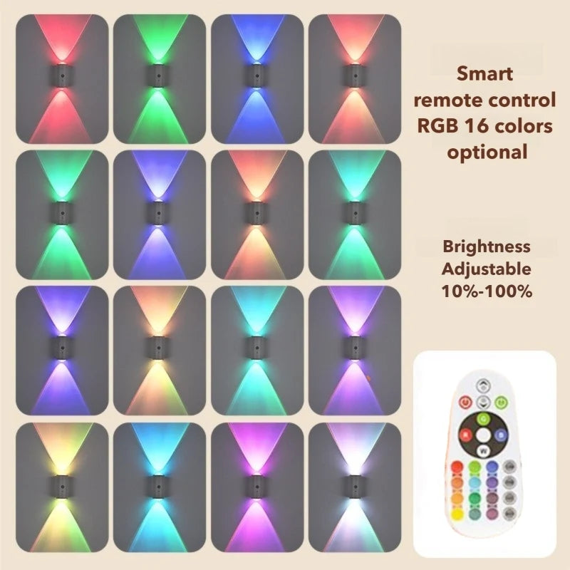 Luminária de Parede LED com Sensor Inteligente, Iluminação Ambiente RGB, Recarregável, Magnética, Luz de Pôr do Sol para Quarto, Corredor, Escadas e Luz Noturna
