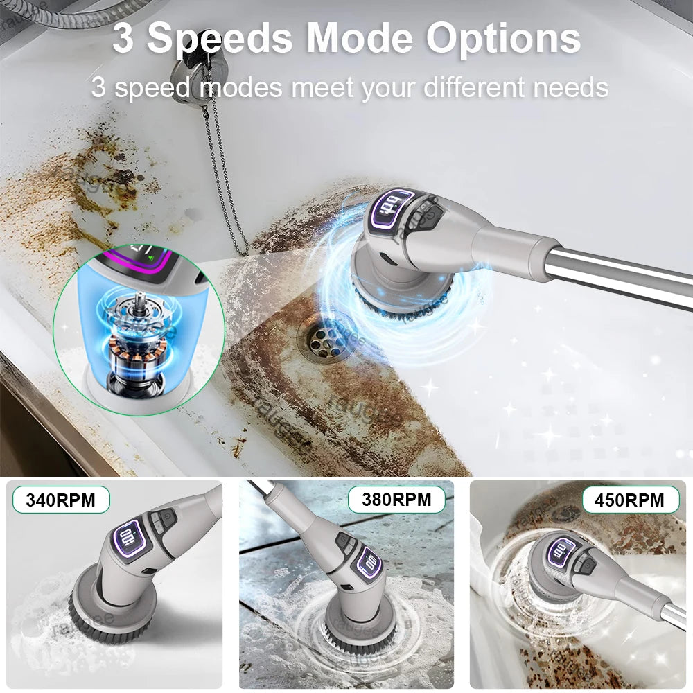10-in-1 Wireless Electric Spin Scrubber