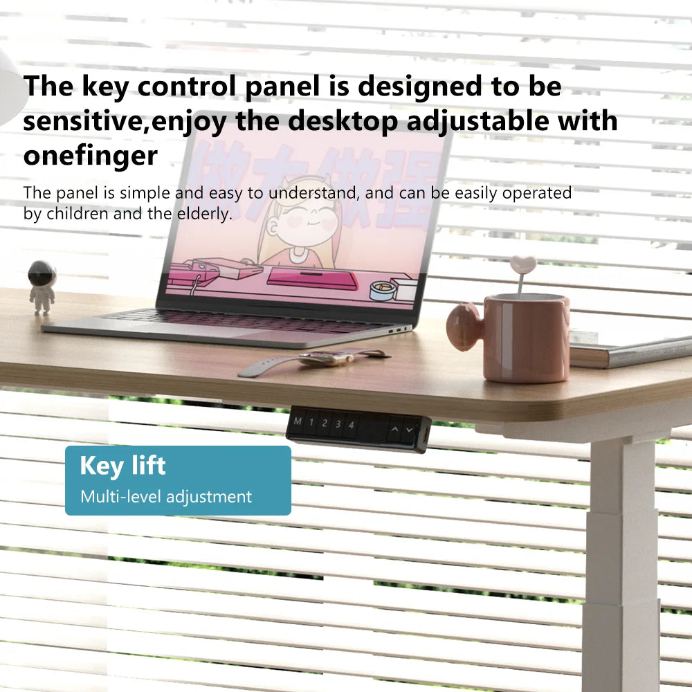 Mesa ergonômica com ajuste de altura para escritório doméstico, estação de trabalho com design personalizável, perfeita.
