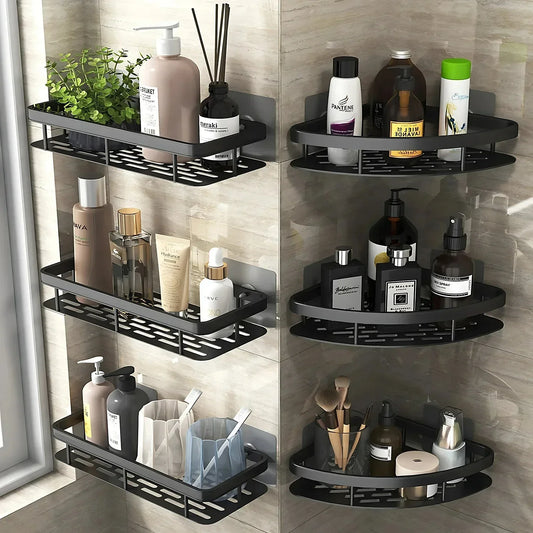 No-Drill Aluminum Shower & Kitchen Shelf