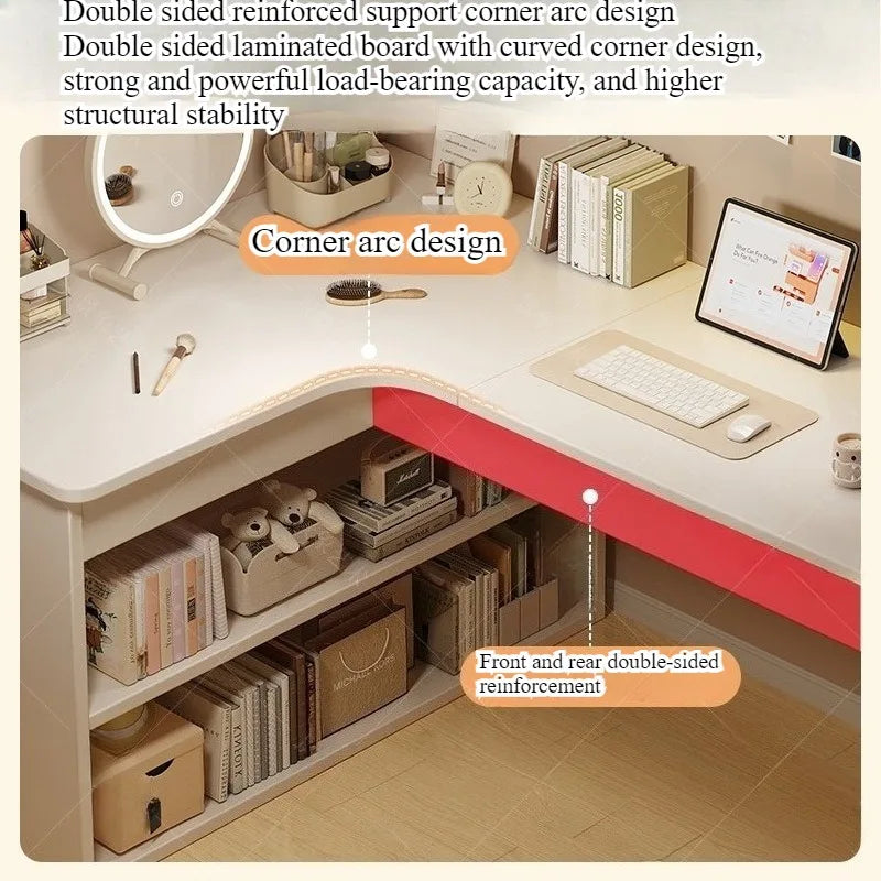 Corner Multifunctional Bookshelf Computer Desk