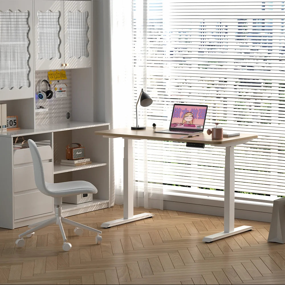 Mesa ergonômica com ajuste de altura para escritório doméstico, estação de trabalho com design personalizável, perfeita.