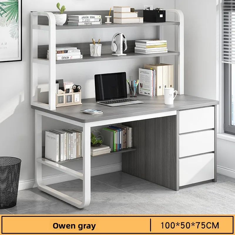 Bookshelf Integrated Computer Desk