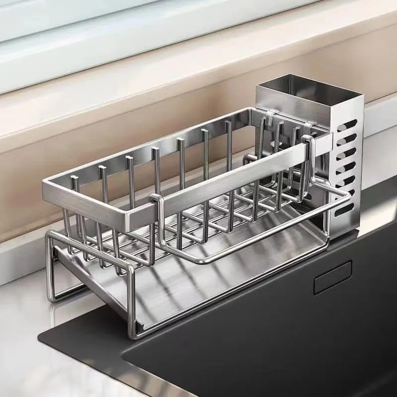 Stainless Steel Sink Cleaning Tools Rack