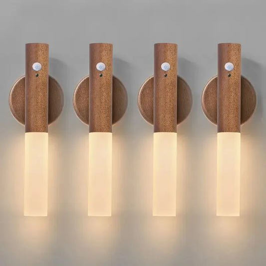 Luz Noturna LED com Sensor de Movimento Inteligente Recarregável Luminária de Parede Magnética Portátil para Corredor Quarto Escadas Banheiro Armários Decoração