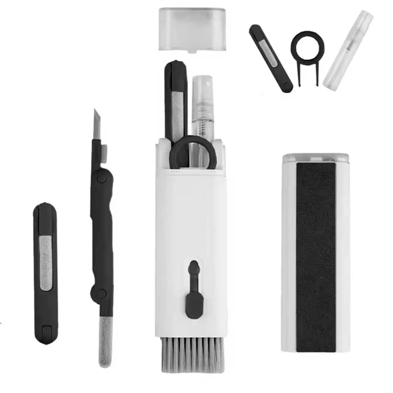 Kit de limpeza 7 em 1 para teclado de computador com caneta de limpeza para fones de ouvido e extrator de teclas - Conjunto completo de ferramentas de limpeza para teclado